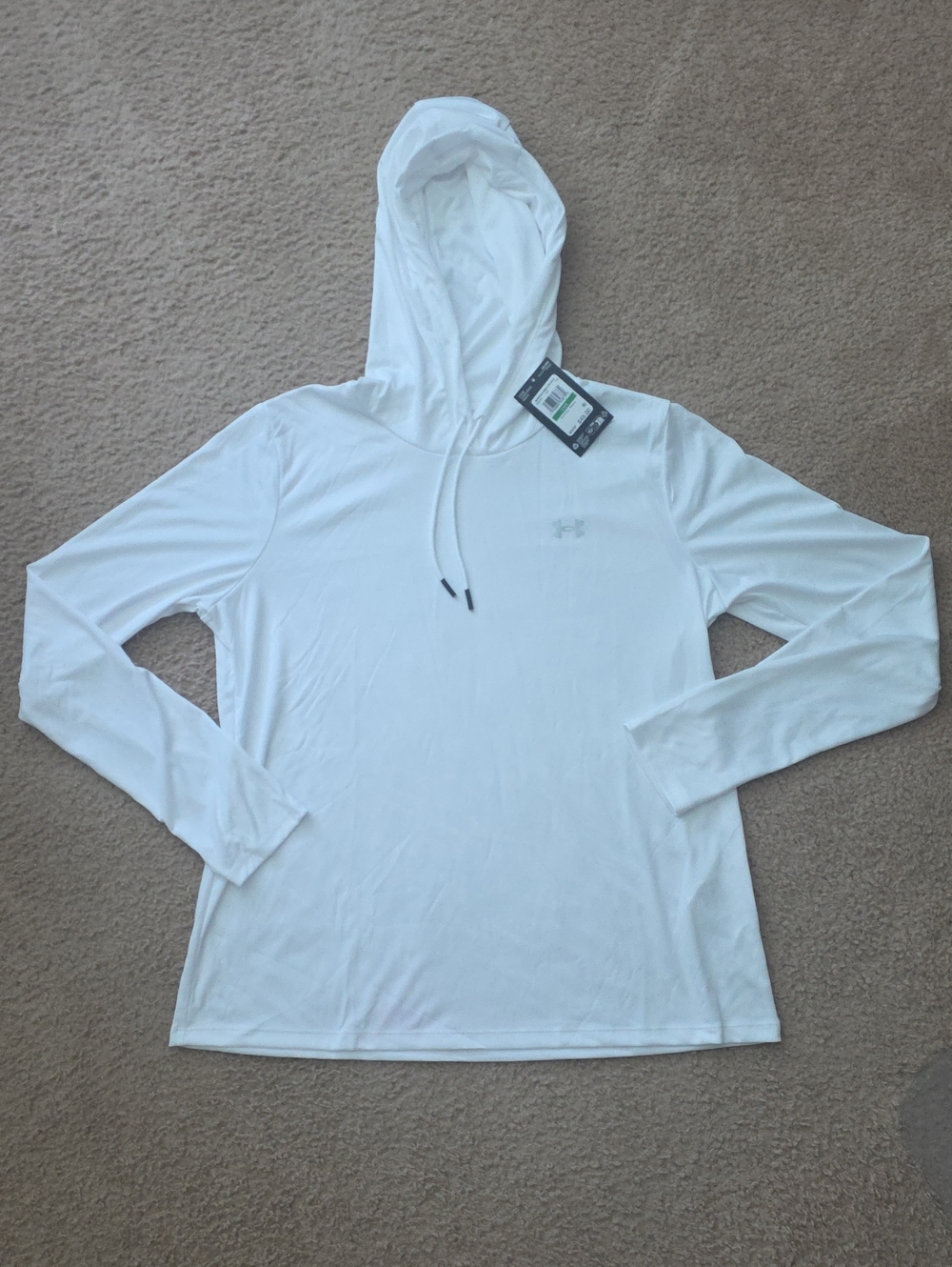 Under Armour White Performance Hooded Long-Sleeve Shirt